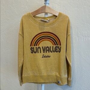 Techstyles Sun Valley Idaho Kids Yellow Pullover Sweatshirt